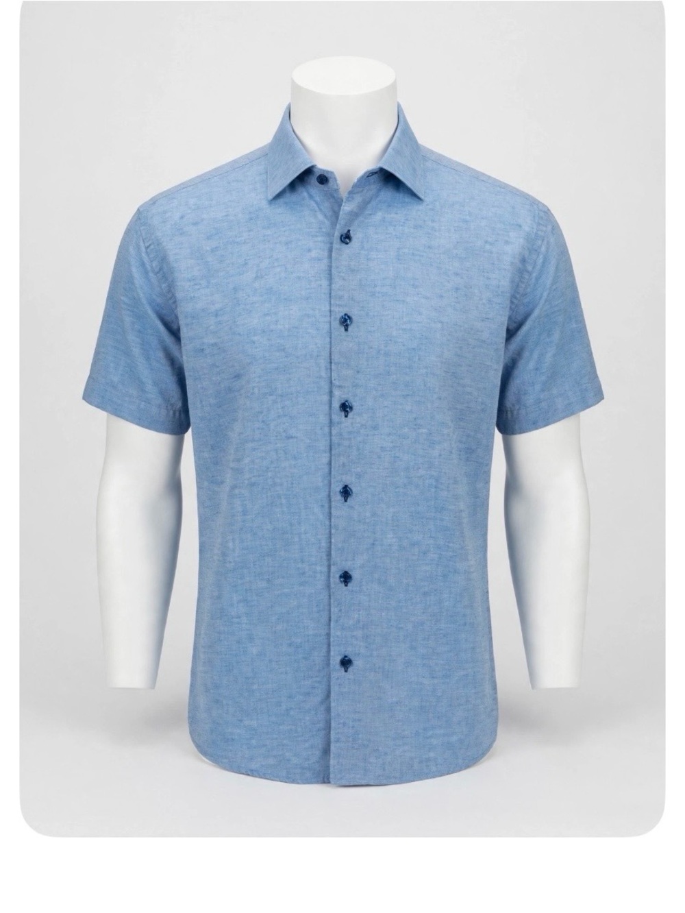 Bertigo Men's Sky Blue Short-Sleeve Button-Down Shirt